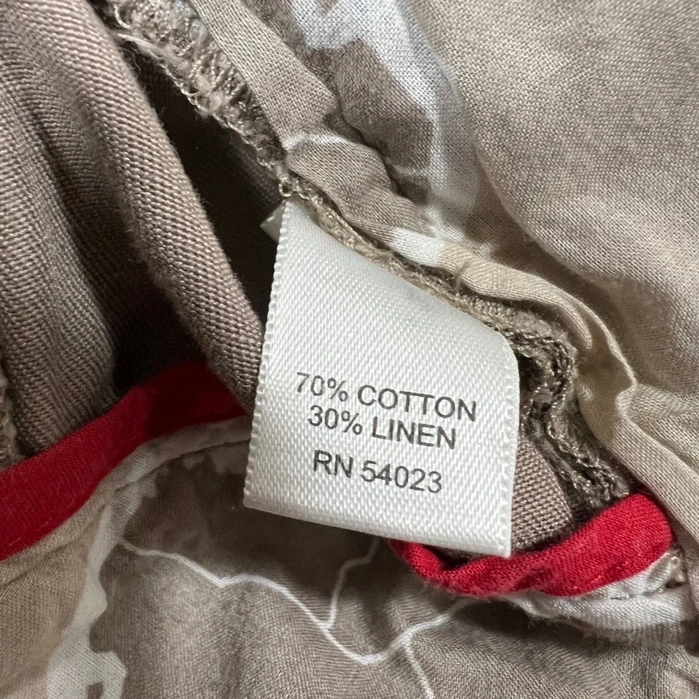 Banana Republic Heritage Utility Pants Italian Linen Blend Buckle Taupe Womens 2
